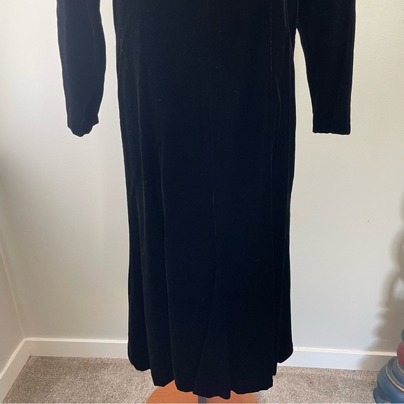 80s Vintage Chetta B Velvet Velour Dress Black Goth Witchy Gothic Wiccan - Picture 6 of 9
